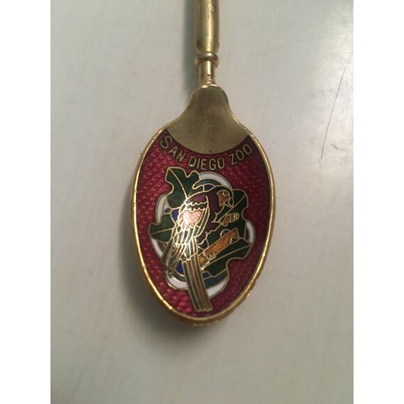 Collectible San Diego Zoo Souvenir Spoon Enamel Parrot - Picture 2 of 5